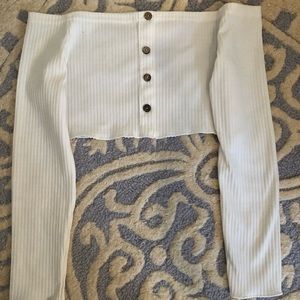 Off the shoulder white crop top